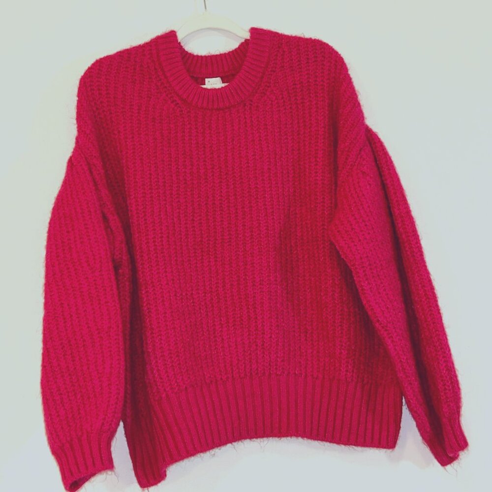 A New Day Pink Balloon Sleeve Sweater size XL NWT
